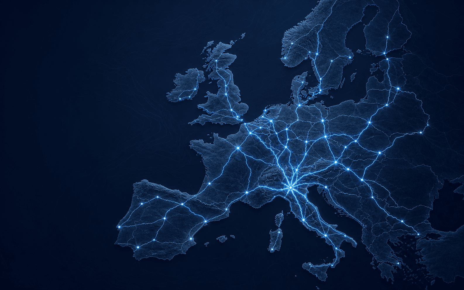 Mappa della rete di trasporto europea RRM Logistic